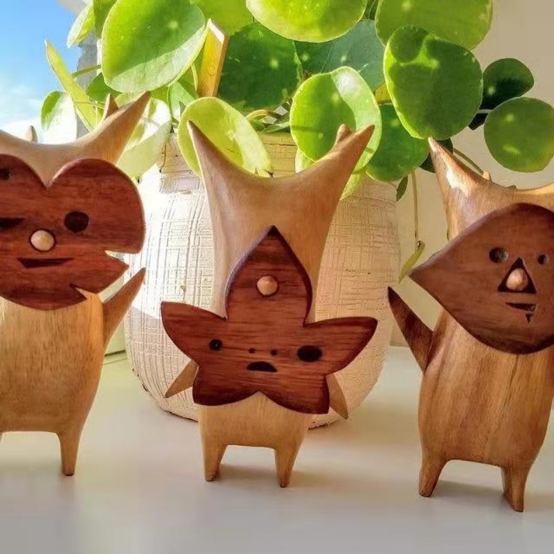Woodworking Resin - Statue de Korok en bois pour